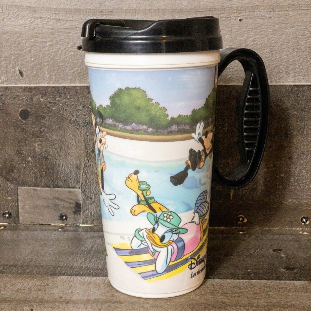 DISNEY PARKS VINTAGE WHIRLEY INSULATED CUP 16 oz MICKEY MINNIE GOOFY DONALD DUCK - Picture 4 of 9